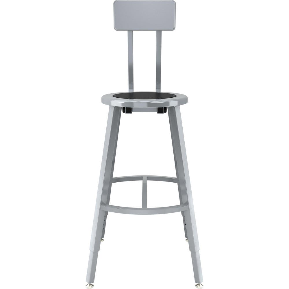 Stationary Stools; Seat Depth: 14in ; Seat Width: 14in ; Product Type: Adjustable Height Stool; Stool with Back ; Base Type: 4 Leg ; Minimum Seat Height: 24in ; Maximum Seat Height: 32in