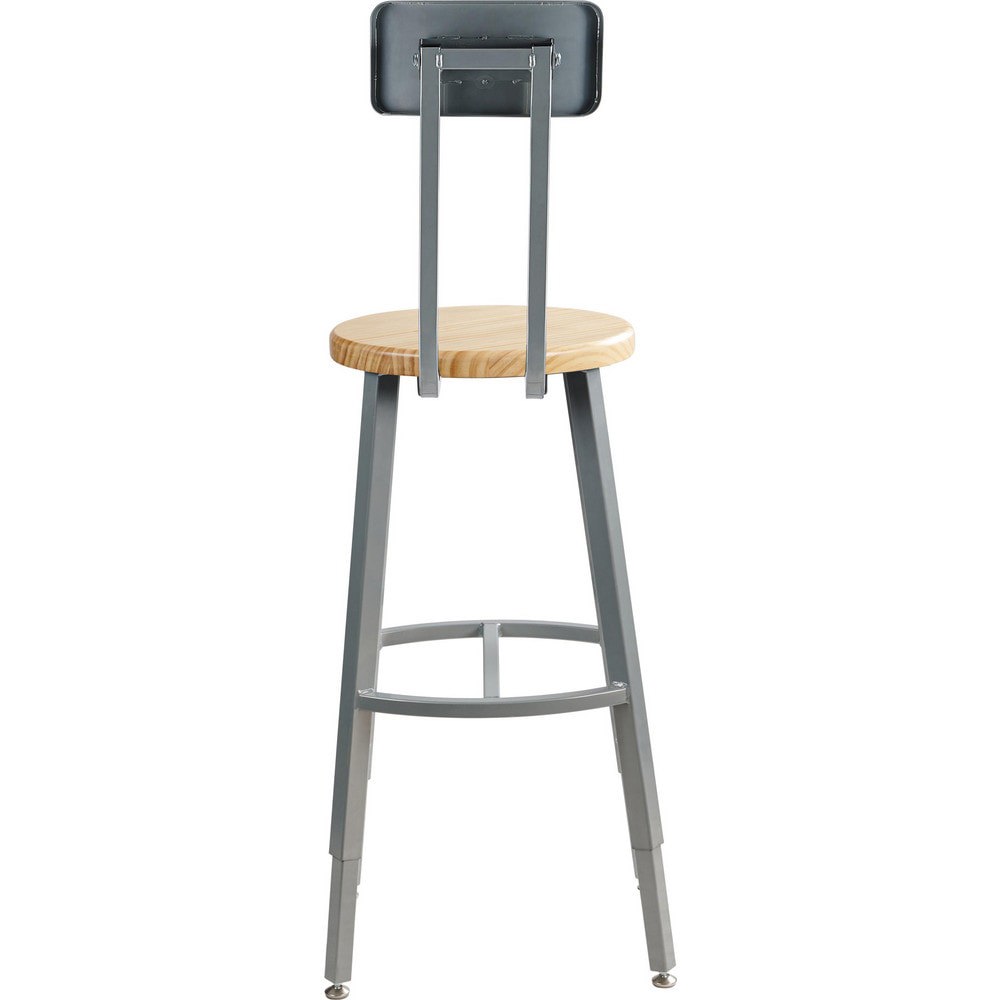 Stationary Stools; Seat Depth: 14in ; Seat Width: 14in ; Product Type: Adjustable Height Stool; Stool with Back ; Base Type: 4 Leg ; Minimum Seat Height: 30in ; Maximum Seat Height: 38in