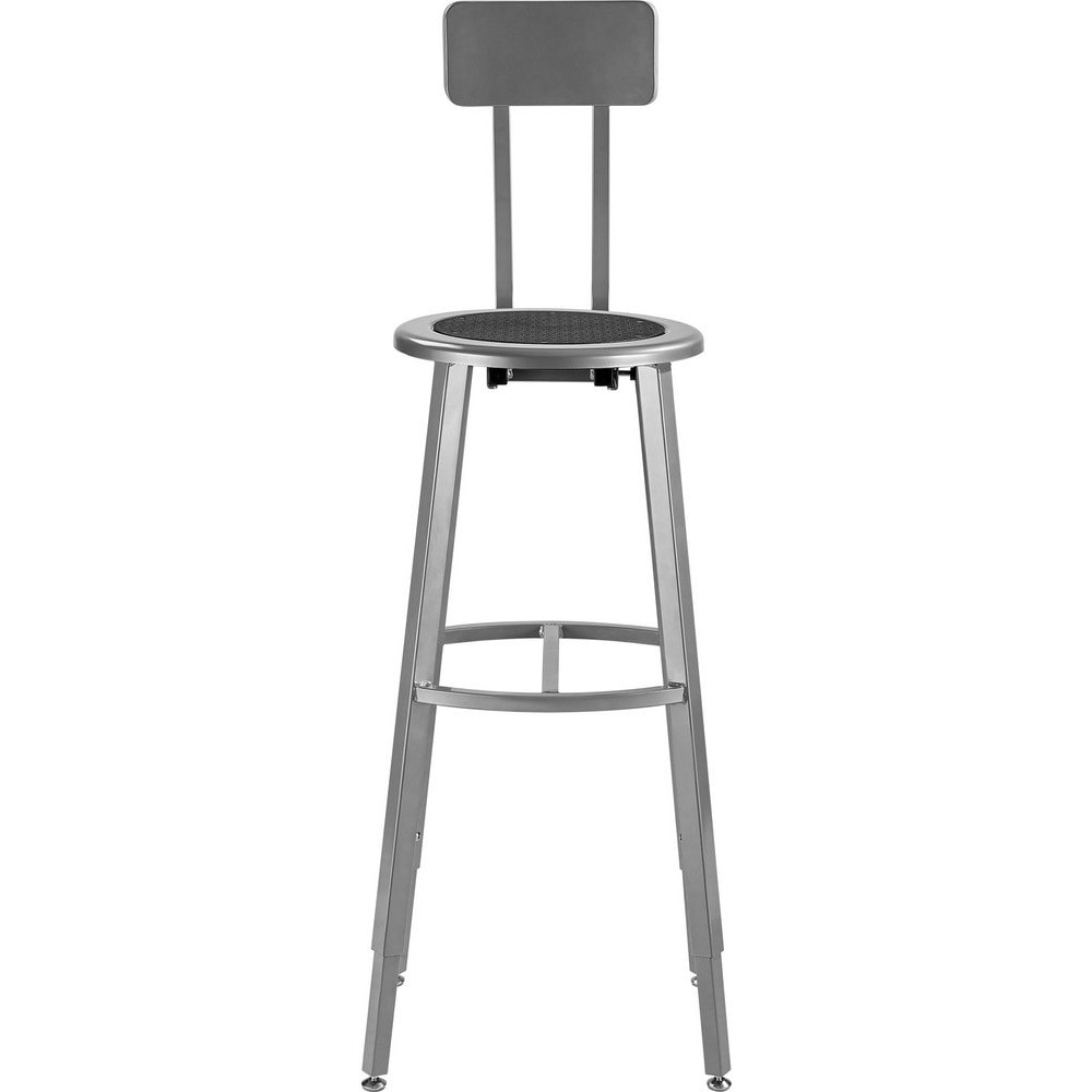 Stationary Stools; Seat Depth: 14in ; Seat Width: 14in ; Product Type: Adjustable Height Stool; Stool with Back ; Base Type: 4 Leg ; Minimum Seat Height: 30in ; Maximum Seat Height: 38in