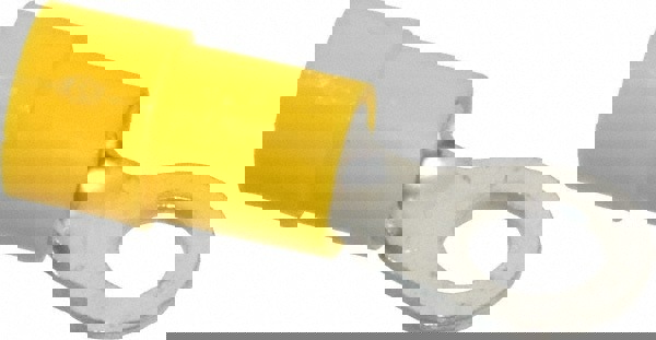 Circular Ring Terminal: Partially Insulated, 12 to 10 AWG, Crimp Connection