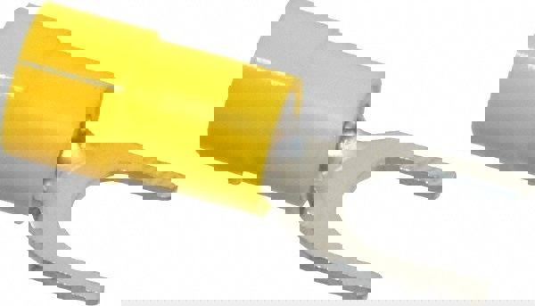 Standard Fork Terminal: Yellow, Vinyl, Partially Insulated, #1/4