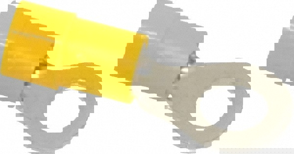 Circular Ring Terminal: Partially Insulated, 12 to 10 AWG, Crimp Connection