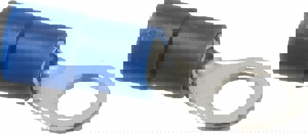 Circular Ring Terminal: Partially Insulated, 16 to 14 AWG, Crimp Connection