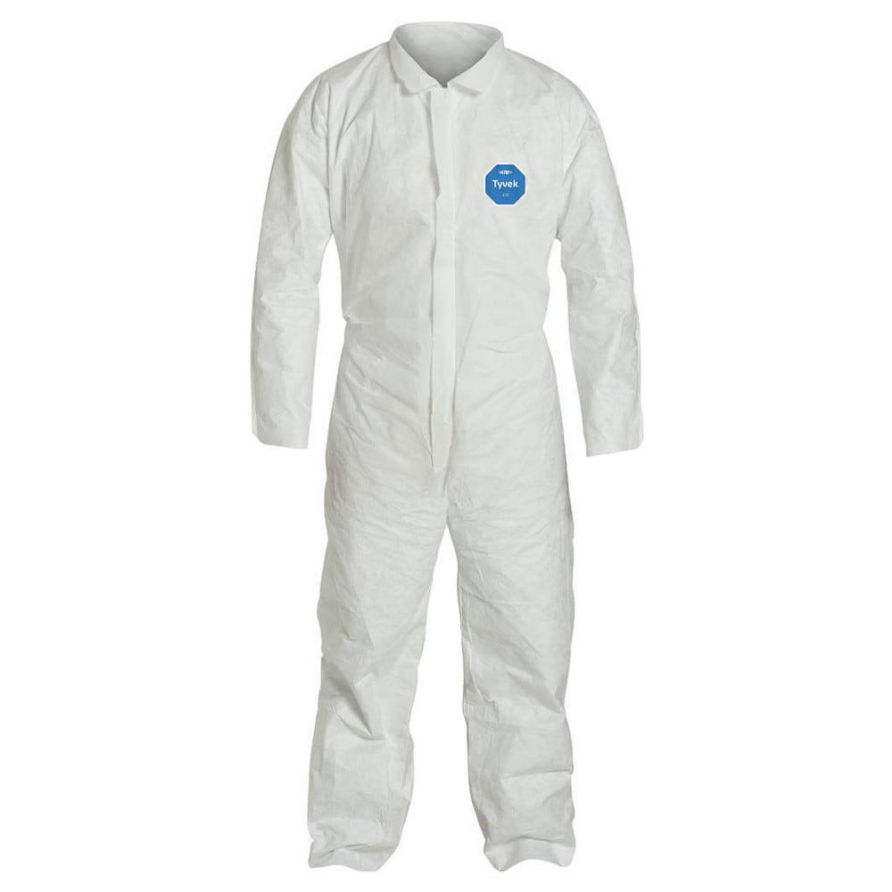 Disposable Coveralls: Size 7X-Large, Film Laminate, Zipper Closure