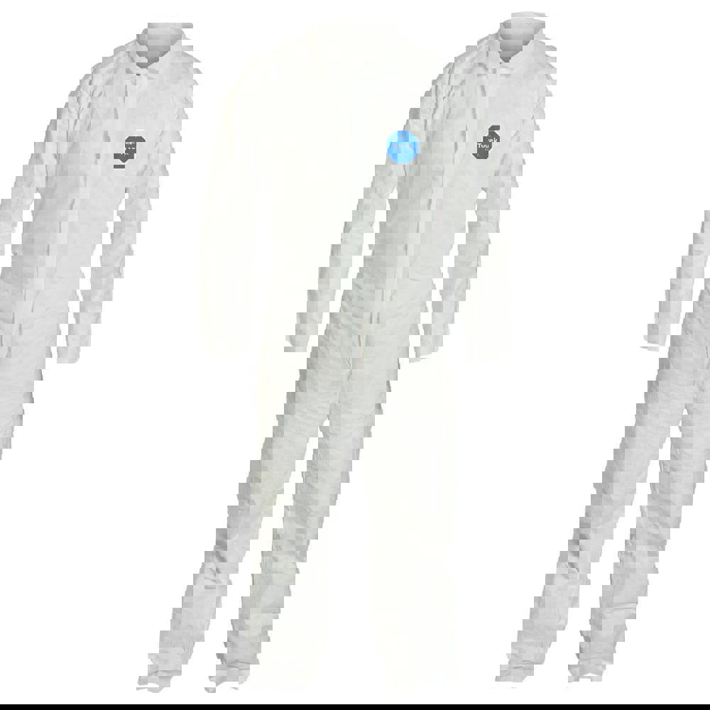 Disposable Coveralls: Size X-Large, 1.2 oz, Storm Flap Closure