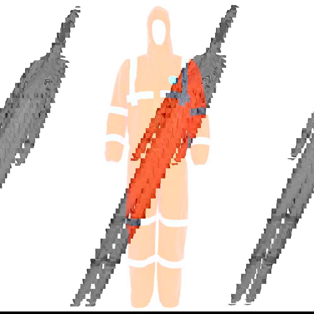 Disposable Coveralls: Size Medium, Tyvek, Zipper Closure