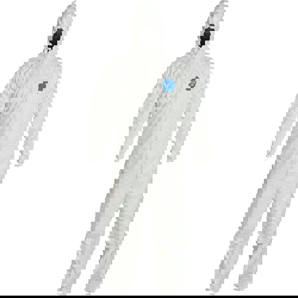 Disposable Coveralls: Size Medium, 1.2 oz, Film Laminate, Zipper Closure