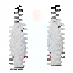 Lab Coat: Aerosols, Hazardous Dry Particulates & Non-Hazardous Light Liquid Splash, 1.20 oz Material, Size 3X-Large, Tyvek