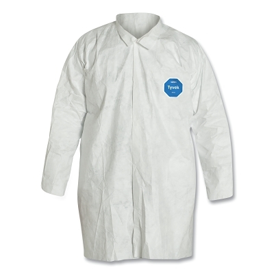 Lab Coat: Size Large, Tyvek, White