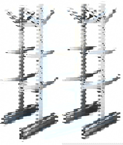 Cantilever Rack Single Side Upright with Base: 12,500 lb Capacity