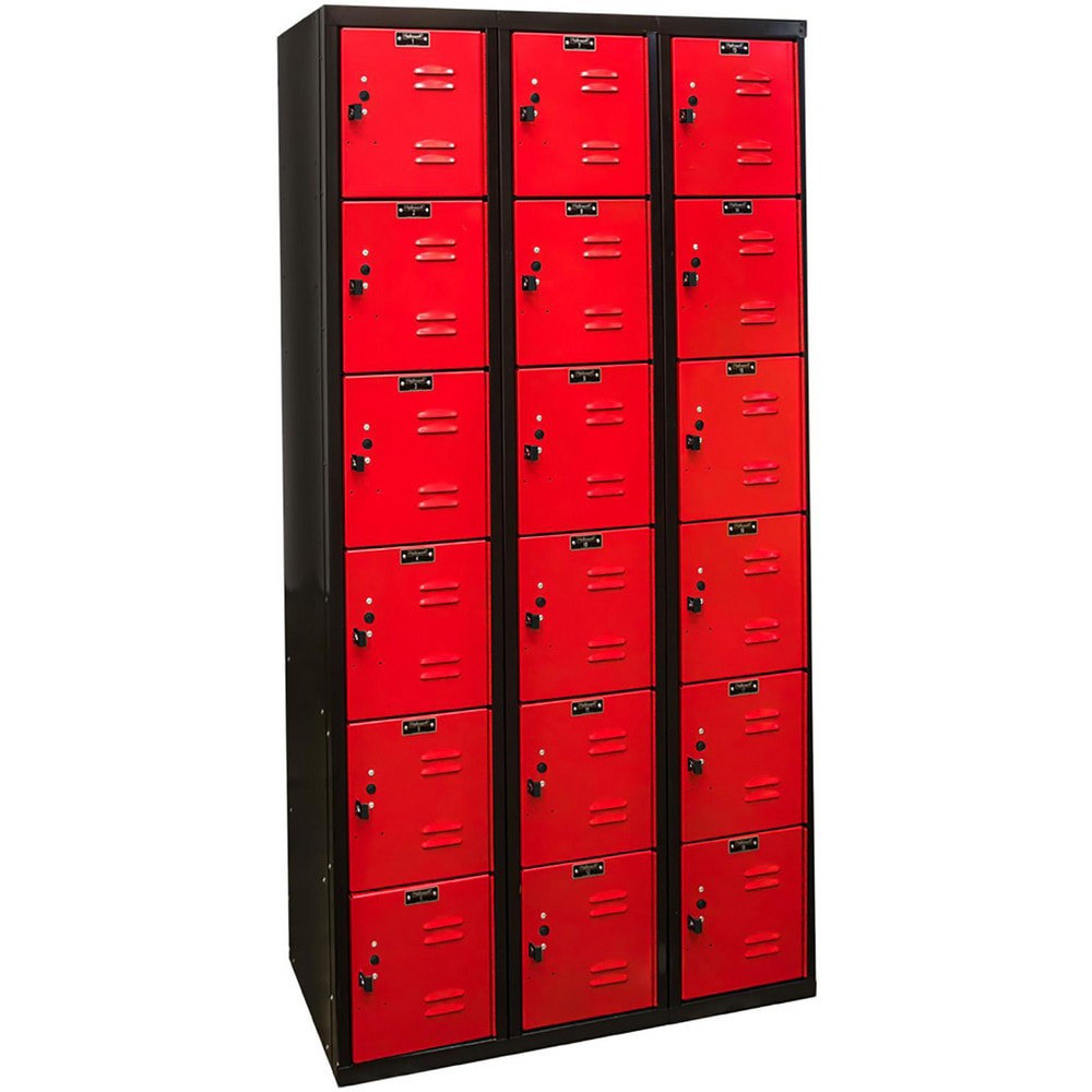 Lockers; Locker Style: Horizontal ; Locker Configuration: 3-Wide ; Assembled: Yes ; Shelf Capacity: 0 ; Handle Type: Pull ; Locker Material: Steel