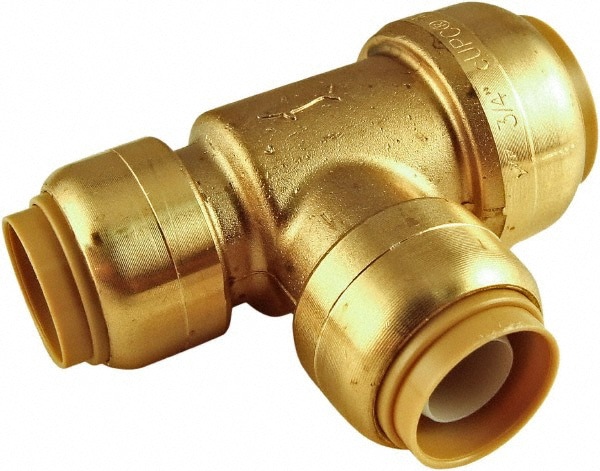 Brass Pipe Reducer: 3/4 x 1/2 x 1/2