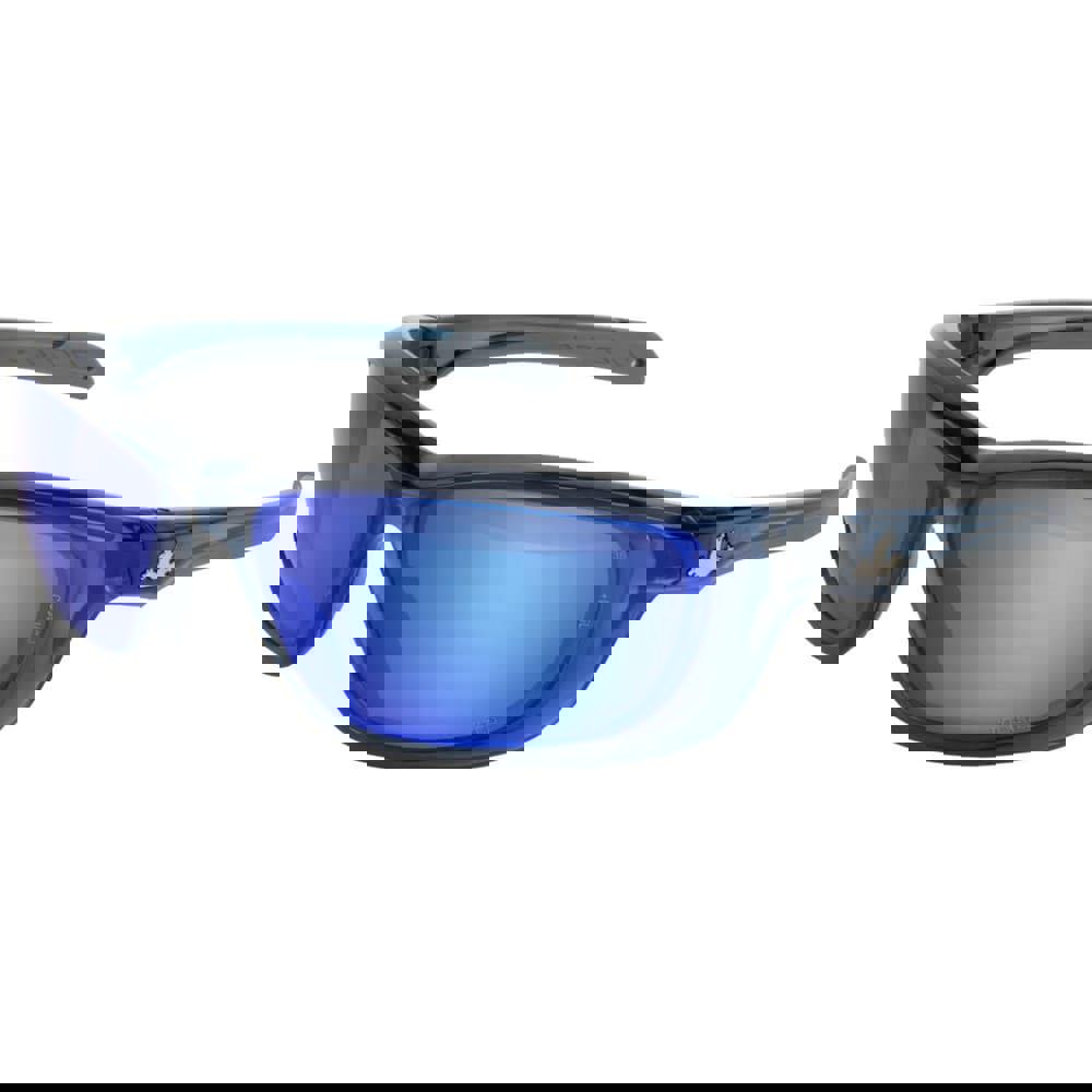 Safety Glasses: Anti-Fog & Scratch-Resistant, Polycarbonate, Blue Mirror Lenses, Full-Framed