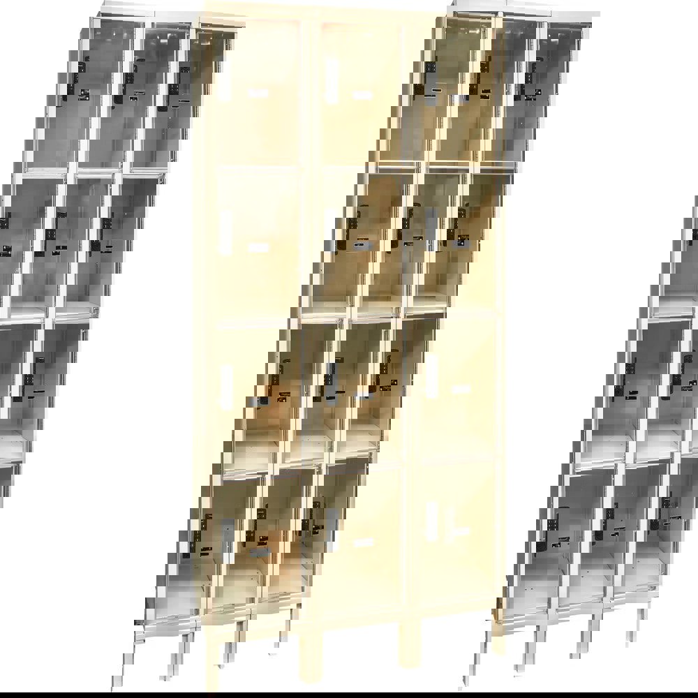 Lockers; Locker Style: Horizontal ; Locker Configuration: 3-Wide ; Assembled: Yes ; Shelf Capacity: 0 ; Handle Type: Electronic Lock Finger Pull ; Locker Material: Steel