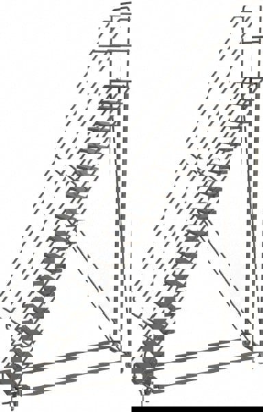 Steel Rolling Ladder: 14 Step