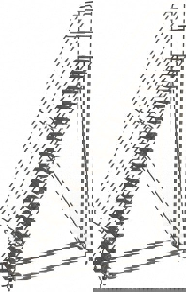 Steel Rolling Ladder: 14 Step