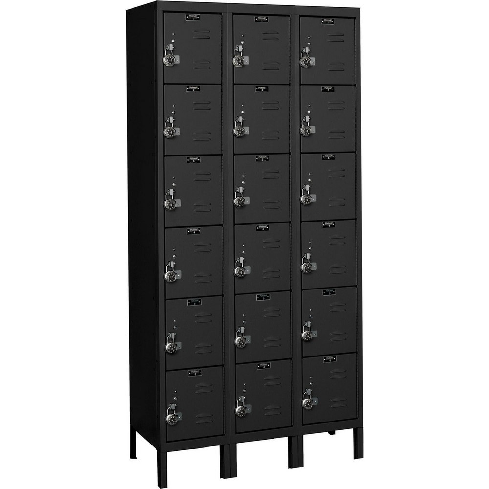 Lockers; Locker Style: Horizontal ; Locker Configuration: 3-Wide ; Assembled: Yes ; Shelf Capacity: 0 ; Handle Type: Pull ; Locker Material: Steel