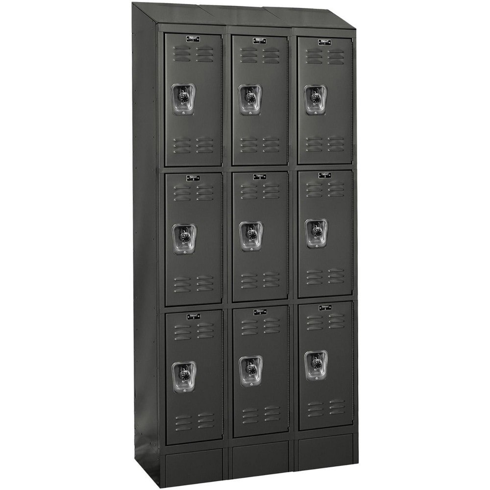 Lockers; Locker Style: Horizontal ; Locker Configuration: 3-Wide ; Assembled: Yes ; Shelf Capacity: 0 ; Handle Type: Recessed ; Locker Material: Steel