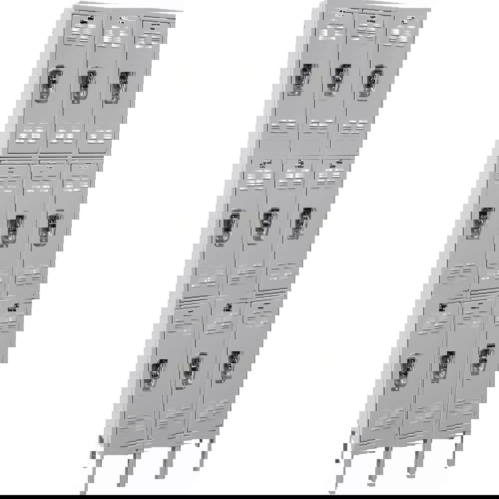 Lockers; Locker Style: Horizontal ; Locker Configuration: 3-Wide ; Assembled: Yes ; Shelf Capacity: 0 ; Handle Type: Recessed ; Locker Material: Steel