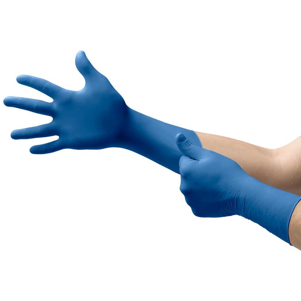Disposable/Single Use Gloves; Primary Material: Nitrile ; Thickness (mil): 5.1 ; Grip Surface: Textured (Fingertips) ; Grade: General Purpose ; Cuff Type: Extended ; Length (Inch): 11.41
