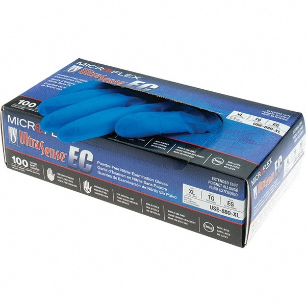 Series Microflex Ultrasense Disposable Gloves: Size X-Large, 3.9 mil, Uncoated-Coated Nitrile, Medical Grade, Unpowdered