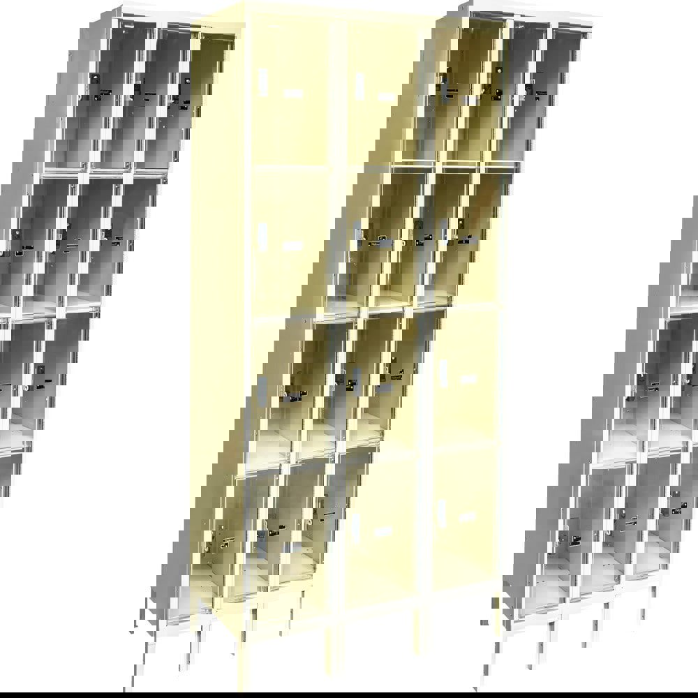 Lockers; Locker Style: Horizontal ; Locker Configuration: 3-Wide ; Assembled: No ; Shelf Capacity: 0 ; Handle Type: Pull ; Locker Material: Steel