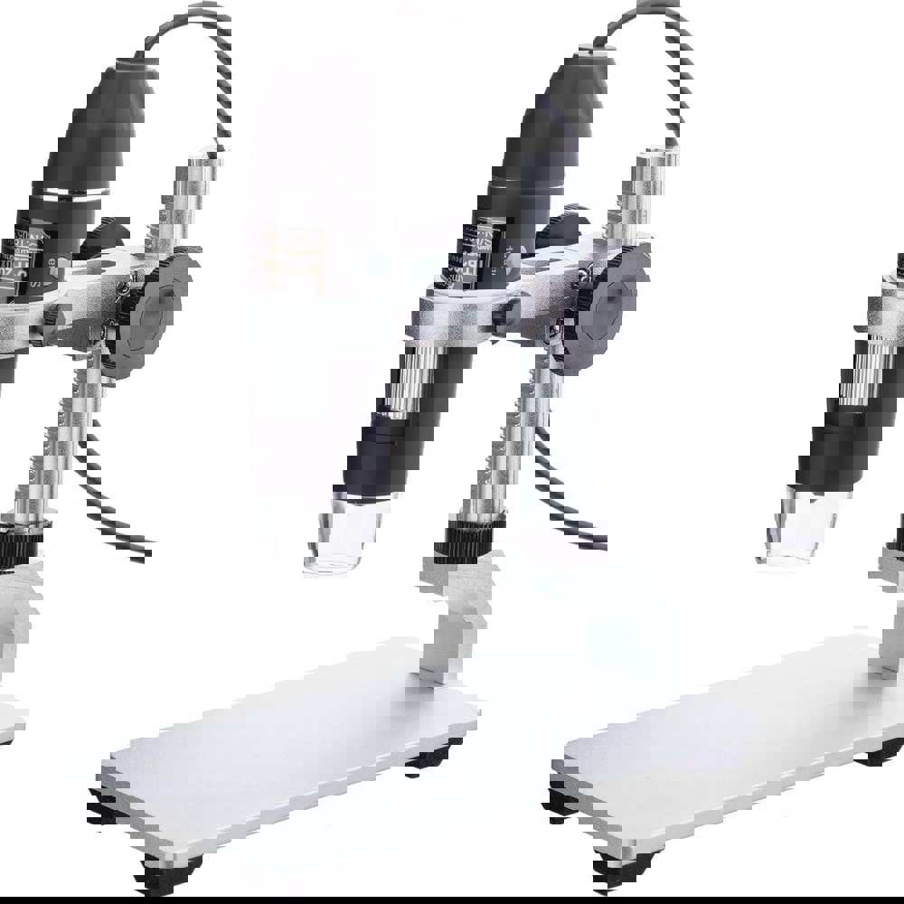 10X-200X 2MP Handheld USB Digital Microscope with LED Illumination and Metal Stand