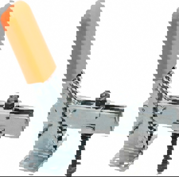 Manual Hold-Down Toggle Clamp: Vertical, 100 lb Capacity, U-Bar, Flanged Base