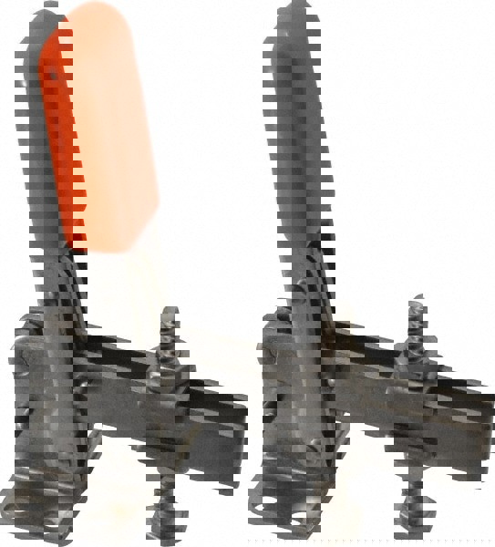 Manual Hold-Down Toggle Clamp: Vertical, 100 lb Capacity, U-Bar, Flanged Base