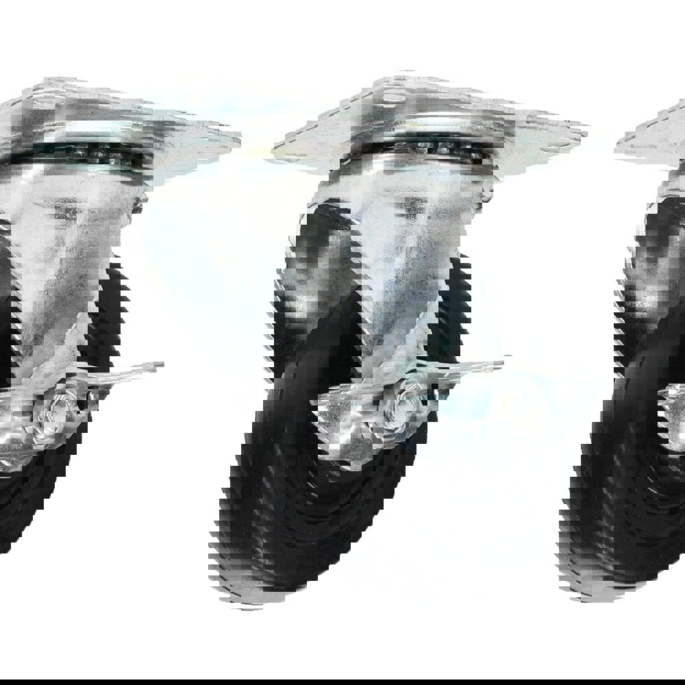 Swivel Top Plate Caster: Soft Rubber, 3