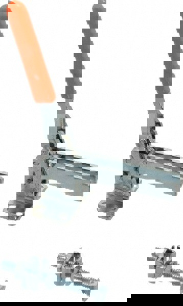 Manual Hold-Down Toggle Clamp: Vertical, 200 lb Capacity, U-Bar, Flanged Base