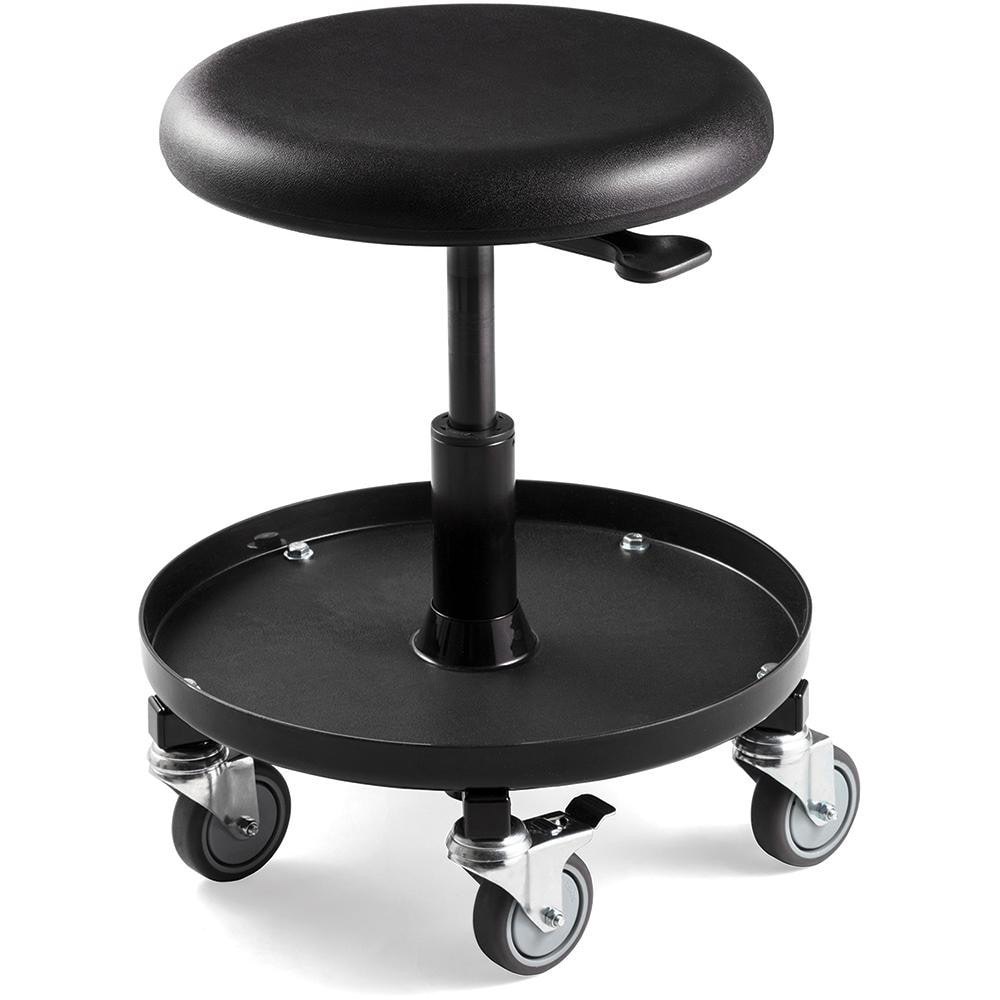 Swivel & Adjustable Stools; Base Type: Black Nylon ; Type: Pneumatic Lever ; Seat Material: Polyurethane ; Foot Type: Caster ; Weight Capacity: 300 ; Seat Color: Black