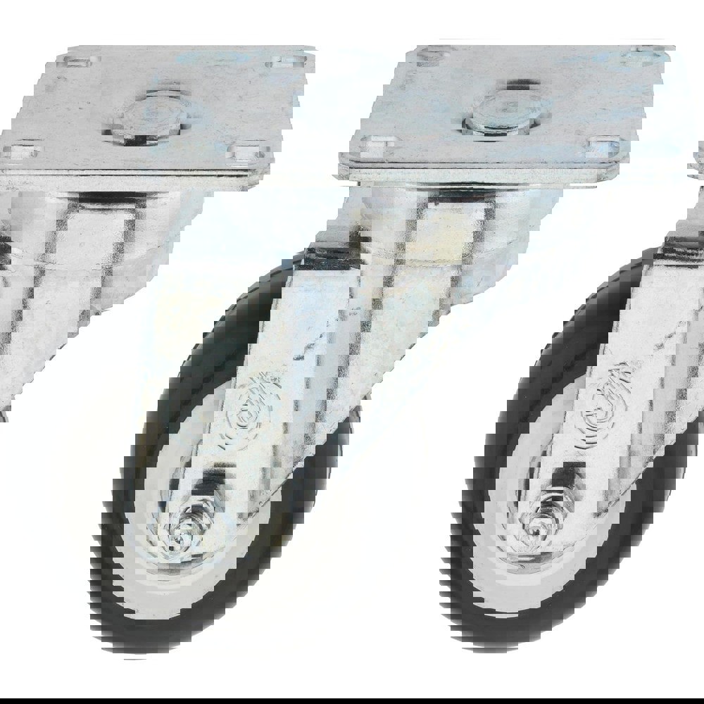 Swivel Top Plate Caster: Polyurethane & Rubber, 3