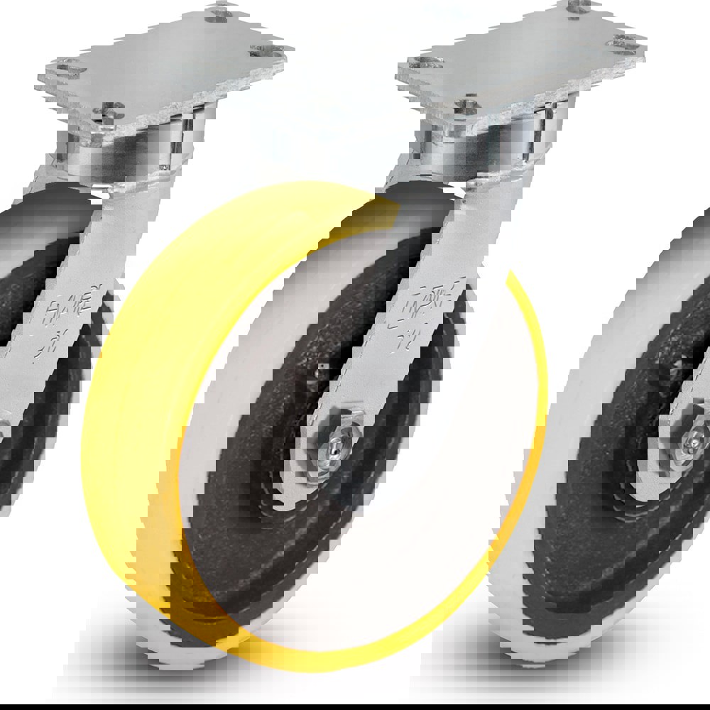 Swivel Top Plate Caster: Mold on Polyurethane, 10