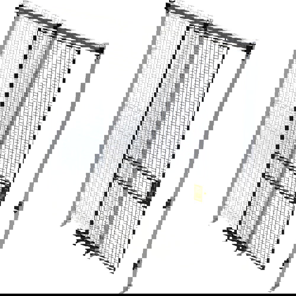 Temporary Structure Partitions; Overall Height: 96in ; Width (Inch): 46 ; Overall Depth: 1.5in ; Construction: Welded ; Material: Steel ; Color: Black