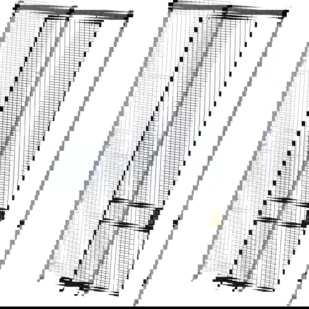 Temporary Structure Partitions; Overall Height: 120in ; Width (Inch): 46 ; Overall Depth: 1.5in ; Construction: Welded ; Material: Steel ; Color: Black