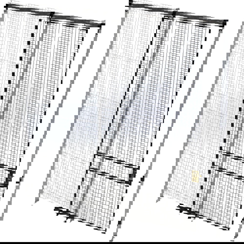 Temporary Structure Partitions; Overall Height: 120in ; Width (Inch): 118 ; Overall Depth: 1.5in ; Construction: Welded ; Material: Steel ; Color: Black