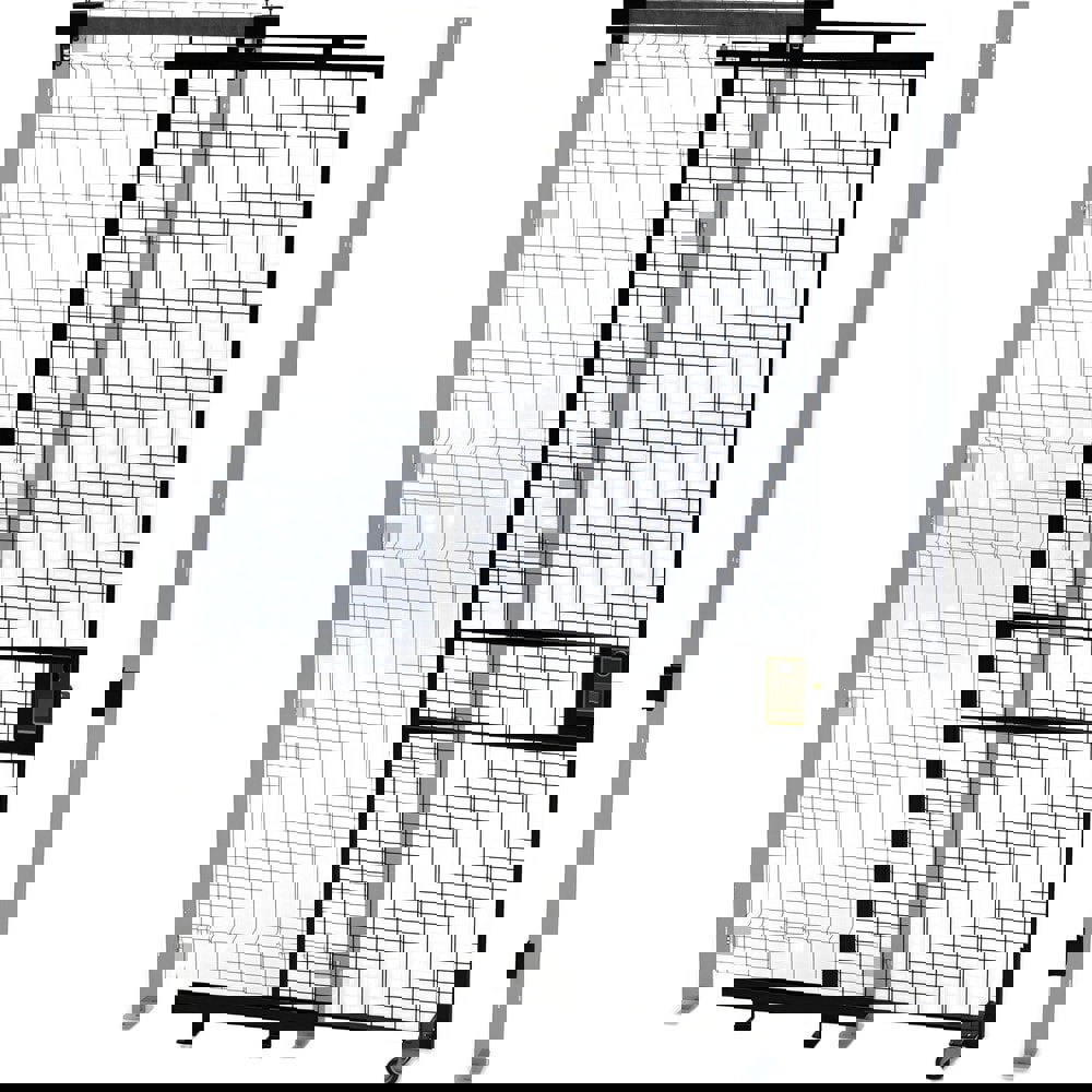 Temporary Structure Partitions; Overall Height: 96in ; Width (Inch): 34 ; Overall Depth: 1.5in ; Construction: Welded ; Material: Steel ; Color: Black
