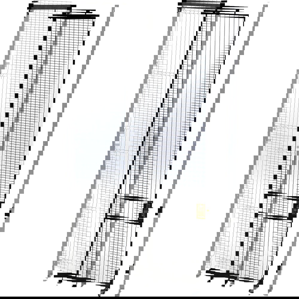 Temporary Structure Partitions; Overall Height: 120in ; Width (Inch): 34 ; Overall Depth: 1.5in ; Construction: Welded ; Material: Steel ; Color: Black