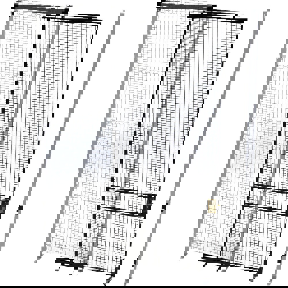 Temporary Structure Partitions; Overall Height: 120in ; Width (Inch): 46 ; Overall Depth: 1.5in ; Construction: Welded ; Material: Steel ; Color: Black