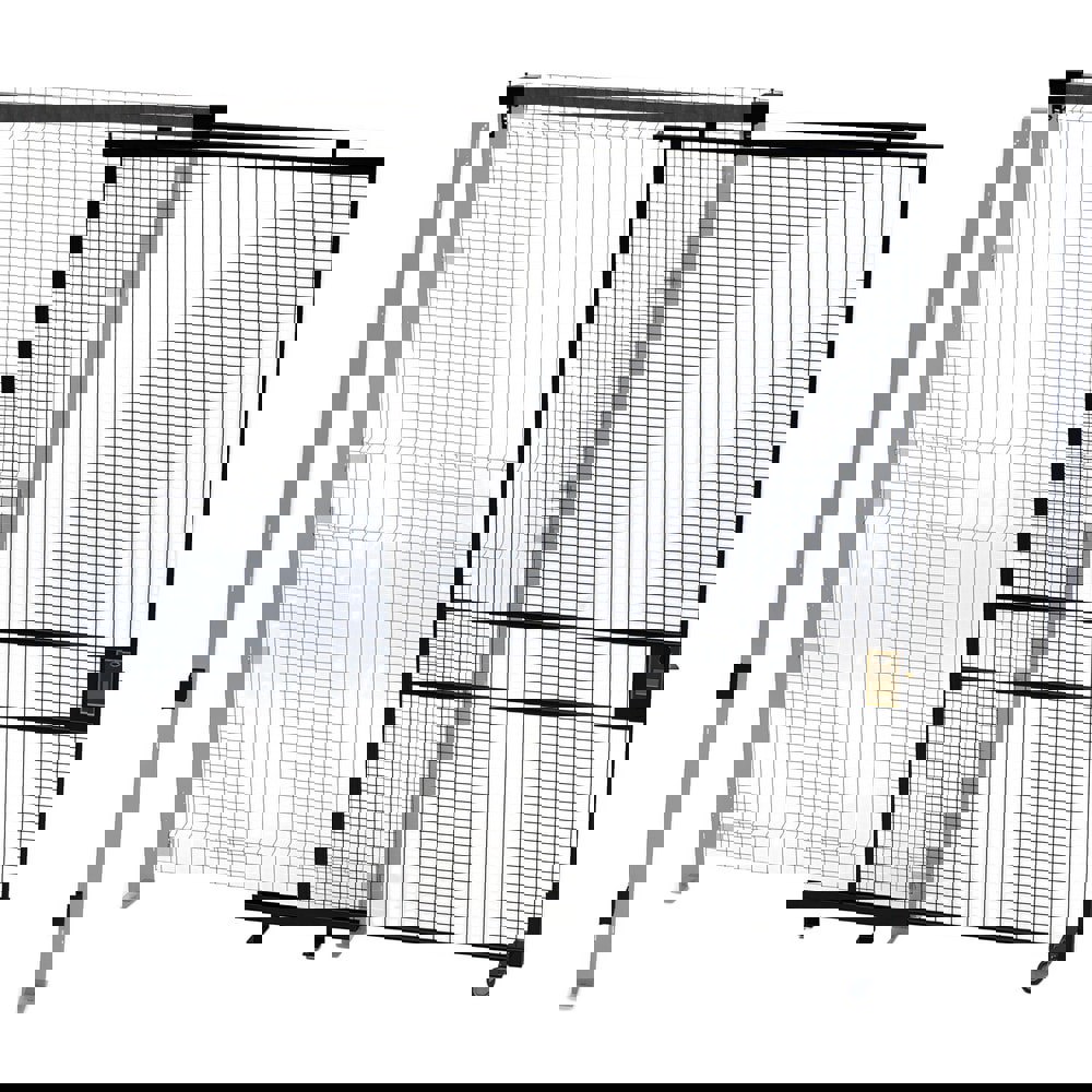Temporary Structure Partitions; Overall Height: 96in ; Width (Inch): 58 ; Overall Depth: 1.5in ; Construction: Welded ; Material: Steel ; Color: Black