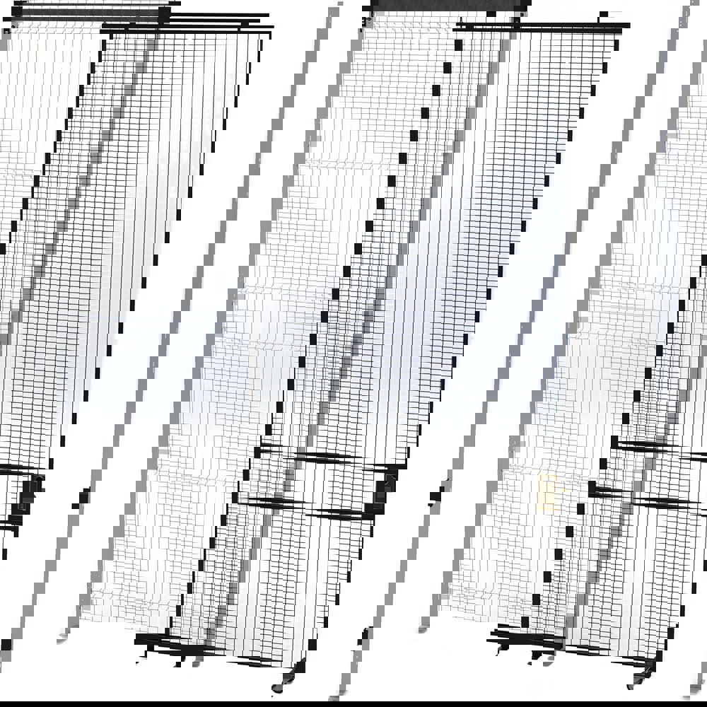 Temporary Structure Partitions; Overall Height: 120in ; Width (Inch): 58 ; Overall Depth: 1.5in ; Construction: Welded ; Material: Steel ; Color: Black