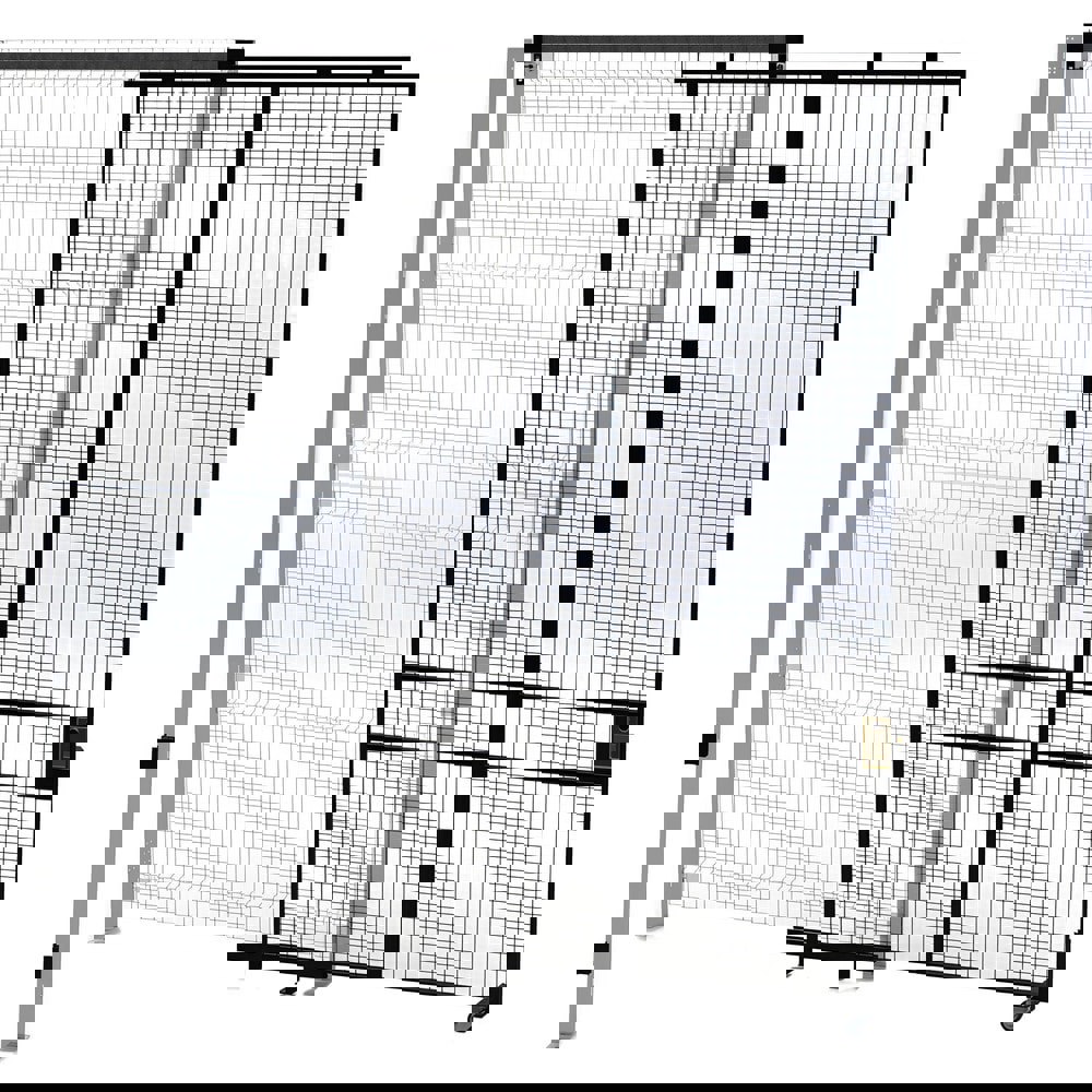 Temporary Structure Partitions; Overall Height: 120in ; Width (Inch): 70 ; Overall Depth: 1.5in ; Construction: Welded ; Material: Steel ; Color: Black