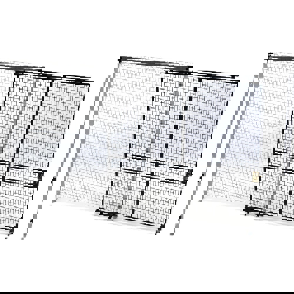 Temporary Structure Partitions; Overall Height: 96in ; Width (Inch): 94 ; Overall Depth: 1.5in ; Construction: Welded ; Material: Steel ; Color: Black