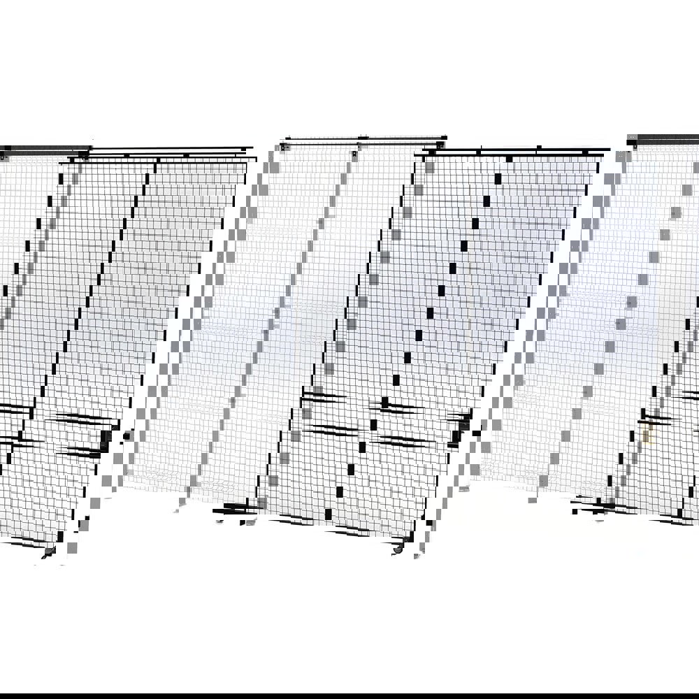 Temporary Structure Partitions; Overall Height: 120in ; Width (Inch): 118 ; Overall Depth: 1.5in ; Construction: Welded ; Material: Steel ; Color: Black
