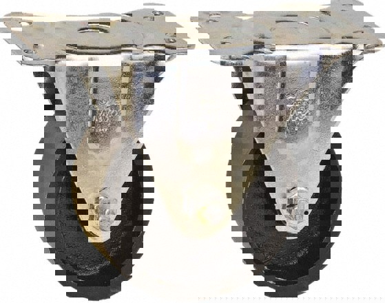 Rigid Top Plate Caster: Cast Iron, 3