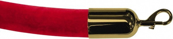 Pedestrian Barrier Rope: Velour, Red, 6' Long, 2