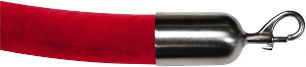 Pedestrian Barrier Rope: Velour, Red, 8' Long, 2