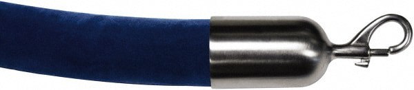 Pedestrian Barrier Rope: Velour, Blue, 6' Long, 2