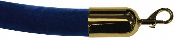 Pedestrian Barrier Rope: Velour, Blue, 6' Long, 2